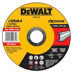 Круг шліфувальний DeWALT EXTREME 125х6.0х22.23 мм (DX7941)