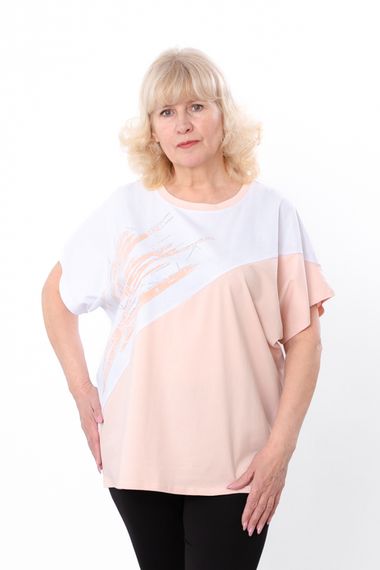 Футболка жіноча (батал) Носи своє 5XL Персиковий (p-16548-191452)