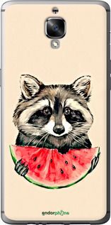 Чохол на OnePlus 3T Єнотик з кавуном "4605u-1617-2448"