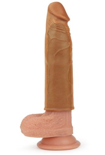 Насадка на член - Pleasure X-Tender Penis Sleeve Add 1" Brown sexstyle | Зображення 2