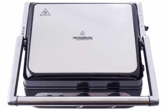 Прижимной электрический гриль Crownberg Cb-1042 2000W электрогриль для дома контактный | Зображення 1