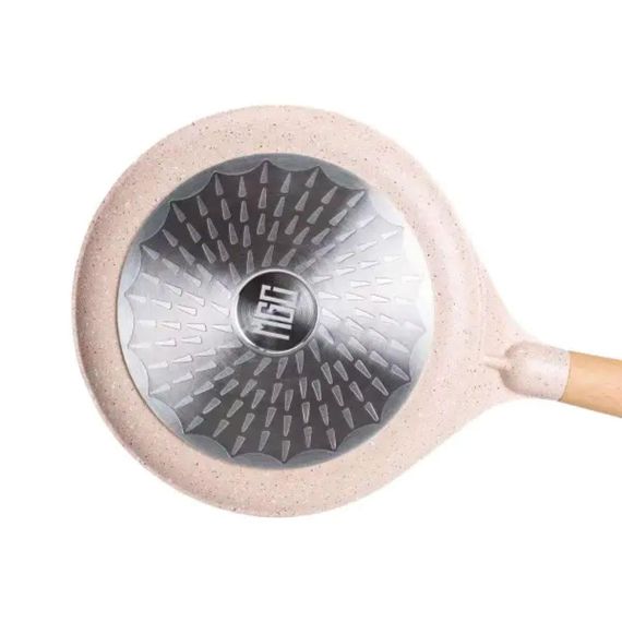 Мармурова алюмінієва сковорода для млинців з антипригарним покриттям Ø 24 см, товсте дно MGC бежевий HP-4-428CR | Зображення 3