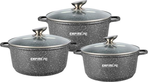 Набор кастрюль Empire Грей EM-7344 6 предметов серый