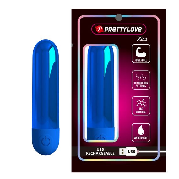 Віброкуля Pretty Love Kiwi синя, 8 х 1.8 см sexstyle