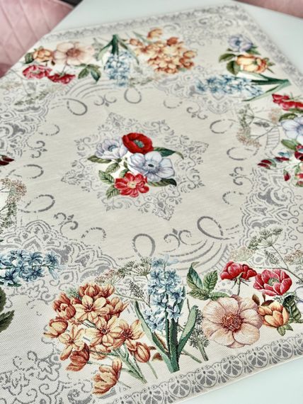 Скатертина гобеленова MANDALAS FLOWERS Limaso, 97х100, Квадратна, Повсякденний, Без люрексу, 40% поліестер, 60% бавовна, Гобелен | Зображення 2