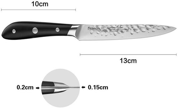 Ніж універсальний Fissman Hattori 13см hammered з нержавіючої сталі | Зображення 1