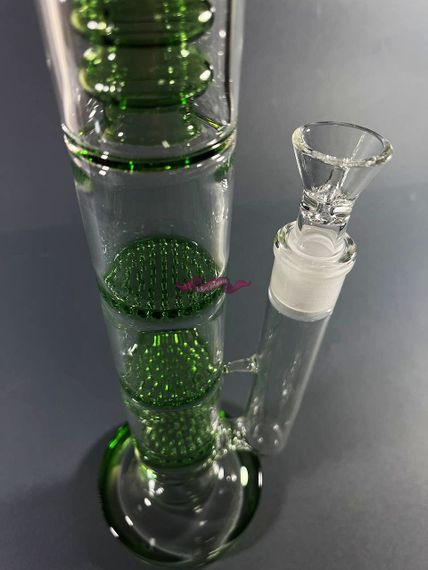 Стеклянная трубка Triple 2 Green | Зображення 3