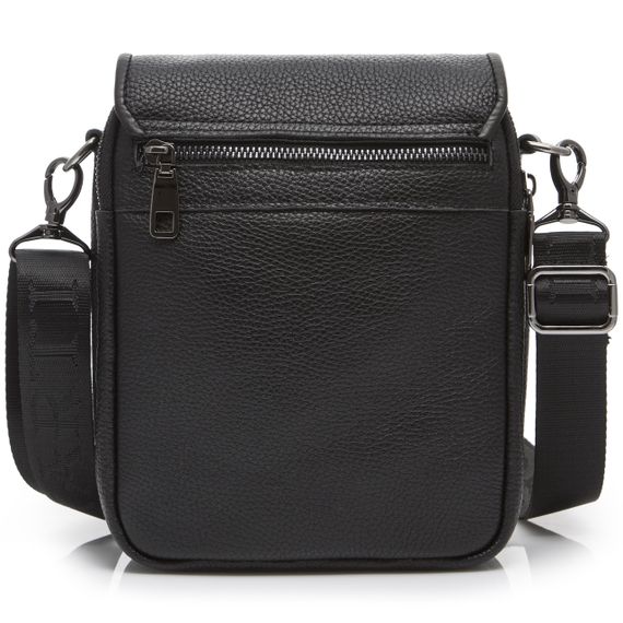 Шкіряна чоловіча сумка-месенджер через плече чорна Tiding Bag TD-23433 | Зображення 4