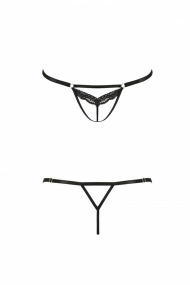 Трусики-стрепи Passion Exclusive SOLON THONG L/XL Чорні | Зображення 1