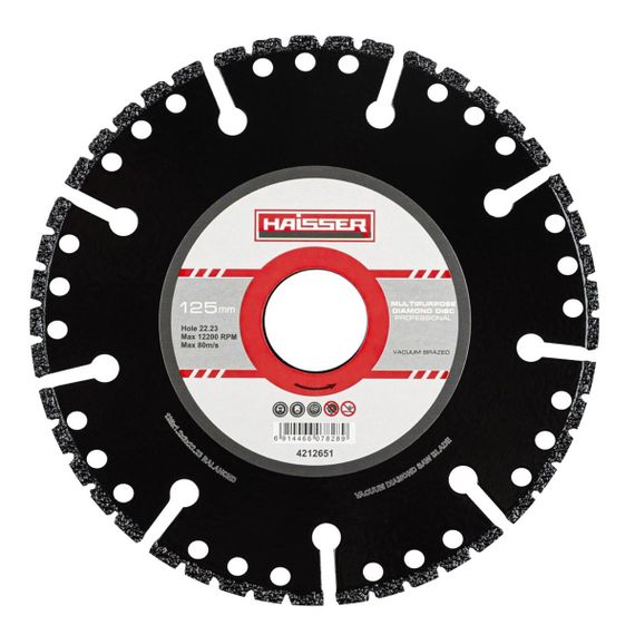 Диск діамантовий Multipurpose professional 125х1.2х3х22.23 Haisser