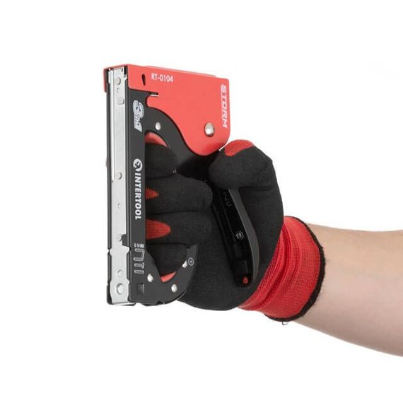 Степлер будівельний 3 в 1, під скобу 11.3*0.7*6-14 мм, цвях 14 мм, шпилька 14 мм. INTERTOOL RT-01041 | Зображення 5