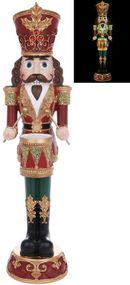 Фігура декоративна "Лускунчик" з LED-підсвічуванням мундира, 92см, бордо КОПІЯ