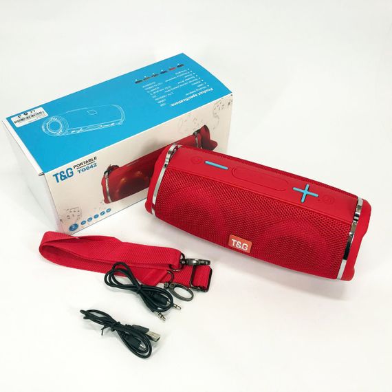 Портативна колонка TG642 з RGB підсвічуванням та ремінцем. DU-745 Колір: червоний | Зображення 5