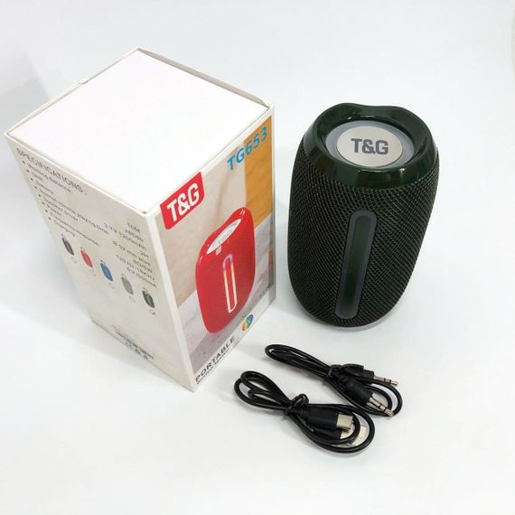 Портативна Bluetooth-колонка TG653 USB з ремінцем бездротова колонка портативна потужна. Колір: зелений | Зображення 8