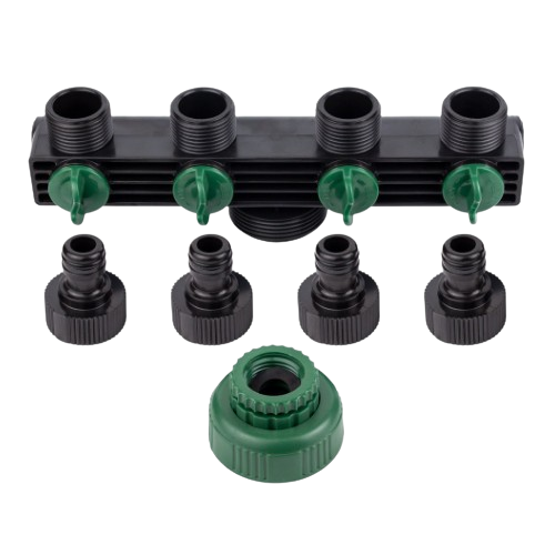 Кран розподільний 1/2" 4-и виходи в/р 1/2"*3/4" з адаптерами Grad | Зображення 3