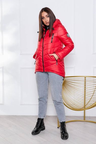 Елегантна жіноча парка, арт. 300, червоний | Зображення 1
