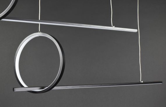 Люстра світлодіодна підвісна LED світильник для квартири на стелю лед 27172 Чорний 50-150х25х100 см. | Зображення 4