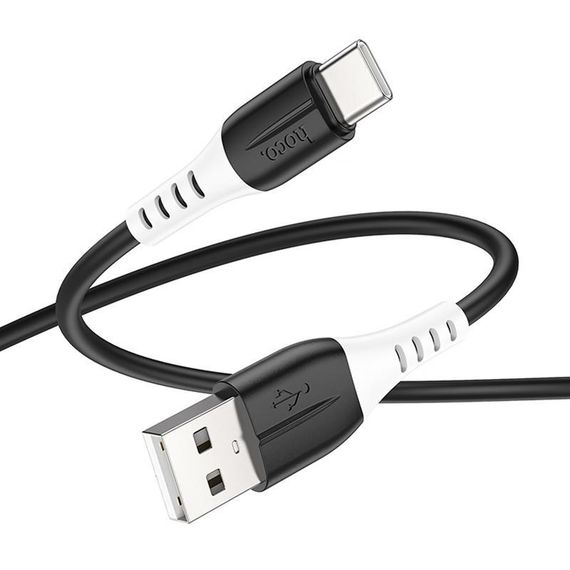 Дата кабель Hoco X82 Silicone USB to Type-C (1m) Black | Зображення 3