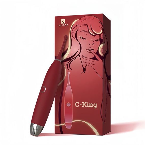 Кліторальний вібратор KISTOY C-King Red, з двома дод. насадками, потужна прицільна стимуляція | Зображення 8