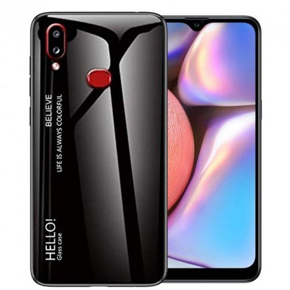 TPU+Glass чохол Gradient Hello для Samsung A10s чорний | Зображення 1