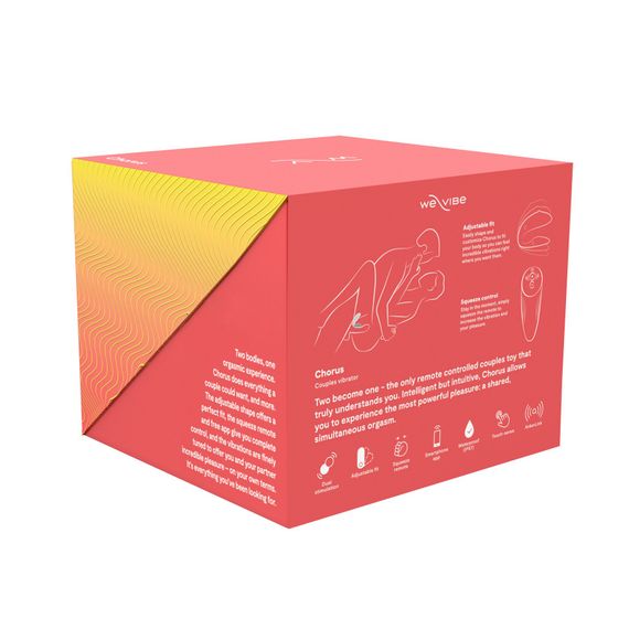 Смарт-вібратор для пар We-Vibe Chorus Crave Coral, сенсорне керування вібраціями стисненням пульта | Зображення 9