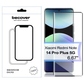 Стекло защитное BeCover EDGE Xiaomi Redmi Note 14 Pro Plus 5G Black (713580)