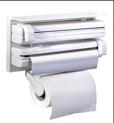 Кухонный тройной держатель Triple Paper Dispenser 3 в 1 для бумажных полотенец пищевой пленки и фольги | Зображення 2