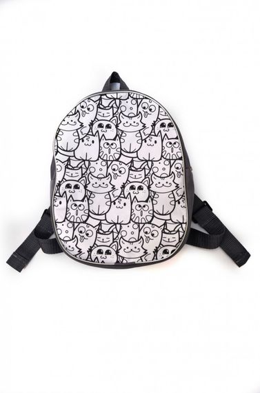 Рюкзак розмальовка 4Profi  "Веселы коти" сіро-білий 23808