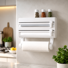 Кухонний диспенсер для плівки, фольги та рушників Kitchen Roll Triple Paper dispenser, тримач для рушників
