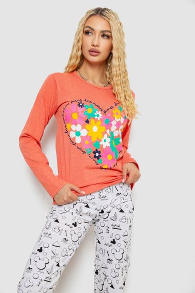 Пижама женская с принтом, цвет оранжевый, 243R1051 | Зображення 1