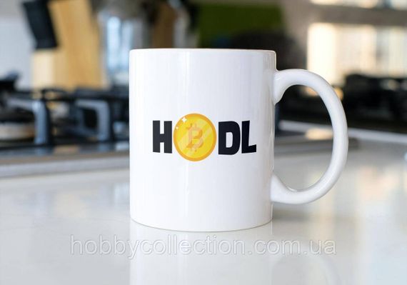 Кружка з принтом "Hodl" 330 мл Біла | Зображення 1