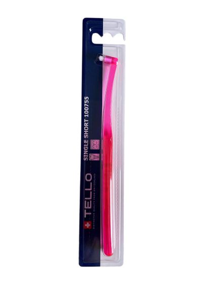 Монопучкова зубна щітка Tello Short Ultra Soft Single, d 0.10 mm, рожева