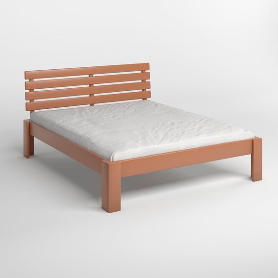 Двоспальне дерев&#039;яне ліжко Mebigrand Техас Коричневий (RAL8025) 160х200 см (MBG-7010) | Зображення 1