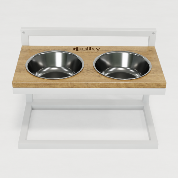 Миски на регульованій підставці для середніх собак Hollky Flex M (2 × 0.85 л) FM-422530-WHNT | Зображення 1