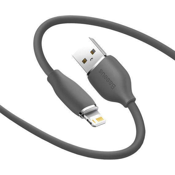 Дата кабель USB 2.0 AM to Lightning 2.0m 2.4A Jelly Liquid Silica Gel Black Baseus (CAGD000101) | Зображення 2