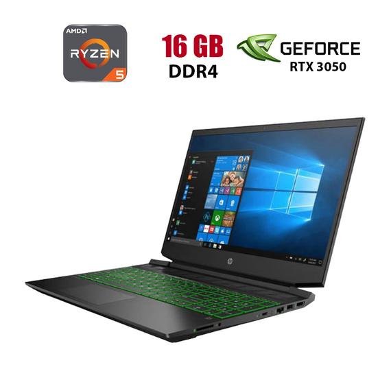 Игровой ноутбук HP Pavilion Gaming 15-EC2823NO / 15.6" (1920x1080) IPS / AMD Ryzen 5 5600H (6 (12) ядер по 3.3 - 4.2 GHz) / 16 GB DDR4 / 512 GB SSD / nVidia GeForce RTX 3050, 4 GB GDDR6, 128-bit / WebCam б/у