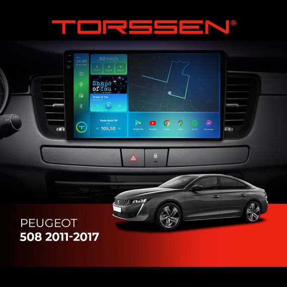 Штатна магнітола Torssen 2K Peugeot 508 11-17 F96128 4G Carplay DSP