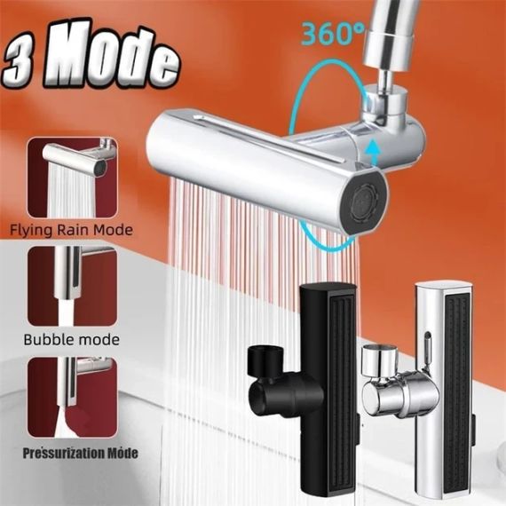 Смеситель для кухни с водопадом поворотный барботер SHOWER HEAD | Зображення 3