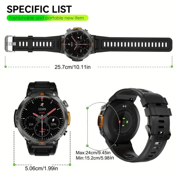 Чоловічий металевий смарт годинник Smart Watch Eigis, чорний | Зображення 6