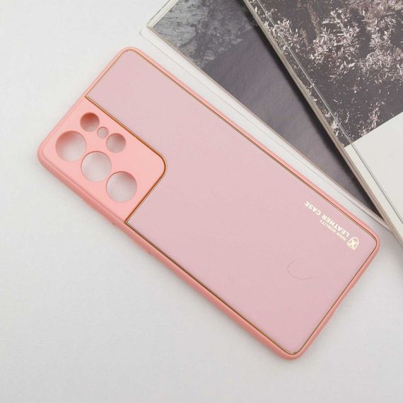 Шкіряний чохол Xshield для Samsung Galaxy S21 Ultra Рожевий / Pink | Зображення 1