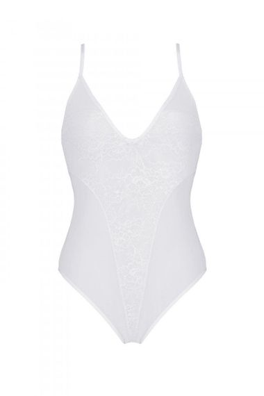 Боді з ажурним декором та відкритим кроком Passion URSULA BODY L/XL, white sexstyle | Зображення 2