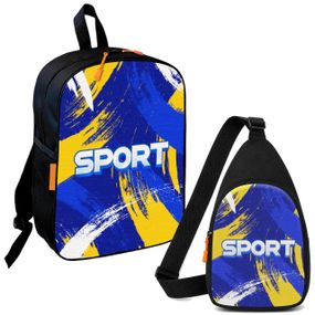 Набір Sport 2 в 1: дитячий рюкзак + сумка-слінг , для хлопчика та дівчинки 7–9 років (6106)