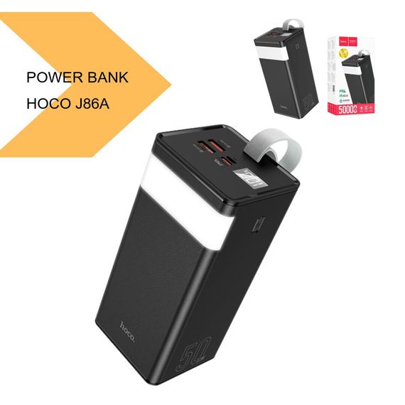 Мобільна зарядка POWER BANK HOCO J86A 50000MAH, чорний (42983-J86A_1091) | Зображення 1