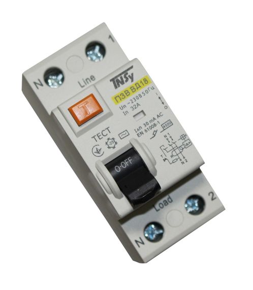 Вимикач диференційний ПЗВ ВД-18 2Р 32А 30мА тип АС електромеханічний Ny95506280 | Зображення 1