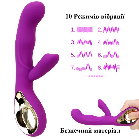 Многофункциональный вибратор фиолетового цвета (10 режимов, USB) | Зображення 9