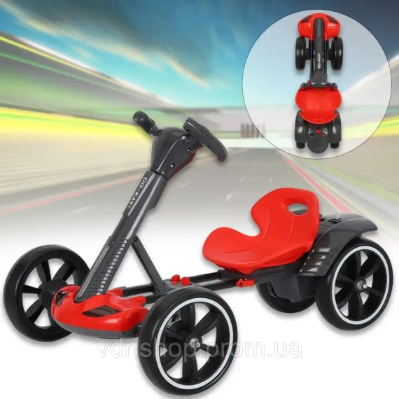 Електромобіль складний з акумулятором 6V 4.5Ah та швидкістю до 6 км/год/M-6072 Eco Koleso чорний | Зображення 3