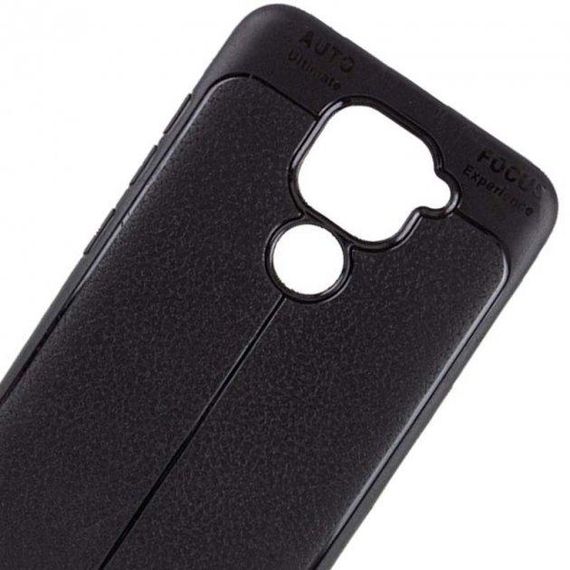 TPU чохол фактурний (з імітацією шкіри) для Xiaomi Redmi Note 9 / Redmi 10X чорний | Зображення 1