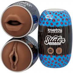 Мастурбатор - Slider Double-Ended Masturbator Mouth and Vagina Brown Sex Aura | Зображення 1