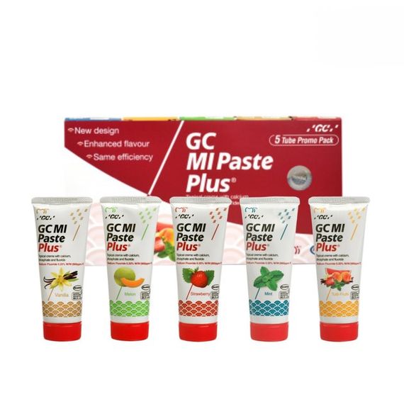 Гель-крем для зубів GC MI PASTE PLUS, 5 тубів (асорті), по 35 мл