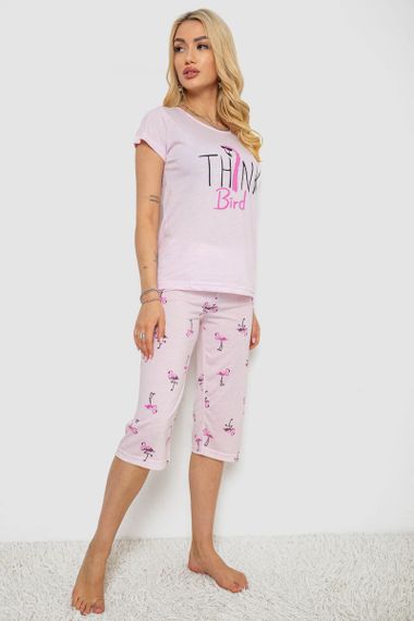 Пижама женская с принтом  -уценка, цвет розовый, 243R7097-U | Зображення 2
